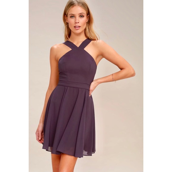 Lulu’s “Perfect Dance” Mini Halter Skater Dress - Picture 3 of 16